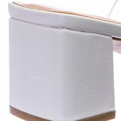 City Classified Cameo Jelly Strappy Heel Slide Mules - Women Transparent Square Open Toe Slipper