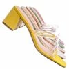City Classified Cameo Jelly Strappy Heel Slide Mules - Women Transparent Square Open Toe Slipper