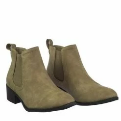 City Classified Code Vintage Low Block Heel Chelsea Boots W Elastic Gore & Pull Tab