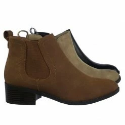 City Classified Code Vintage Low Block Heel Chelsea Boots W Elastic Gore & Pull Tab