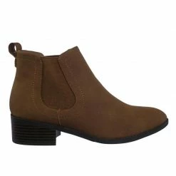 City Classified Code Vintage Low Block Heel Chelsea Boots W Elastic Gore & Pull Tab