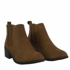 City Classified Code Vintage Low Block Heel Chelsea Boots W Elastic Gore & Pull Tab