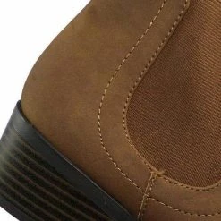 City Classified Code Vintage Low Block Heel Chelsea Boots W Elastic Gore & Pull Tab