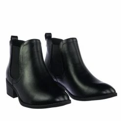 City Classified Code Vintage Low Block Heel Chelsea Boots W Elastic Gore & Pull Tab