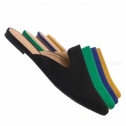 City Classified New Design Pointed Toe Flat Mule - Women Dressy Slip On Backless Loafer Slipper