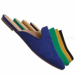City Classified New Design Pointed Toe Flat Mule - Women Dressy Slip On Backless Loafer Slipper
