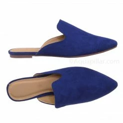 City Classified New Design Pointed Toe Flat Mule - Women Dressy Slip On Backless Loafer Slipper