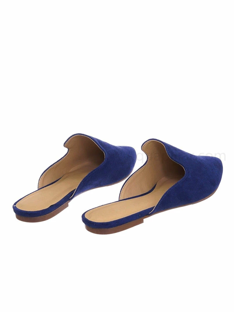 City Classified New Design Pointed Toe Flat Mule - Women Dressy Slip On Backless Loafer Slipper