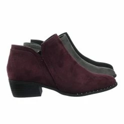 City Classified Great Women Micro Rockstar Metal Stud Ankle Bootie On Cuban Block Heel