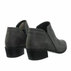 City Classified Great Women Micro Rockstar Metal Stud Ankle Bootie On Cuban Block Heel