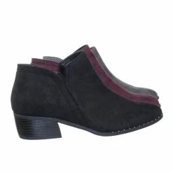 City Classified Great Women Micro Rockstar Metal Stud Ankle Bootie On Cuban Block Heel