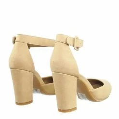 City Classified Kaili Chunky Block Heel Dress Pump W Comfortable Foam Padding & Ankle Strap