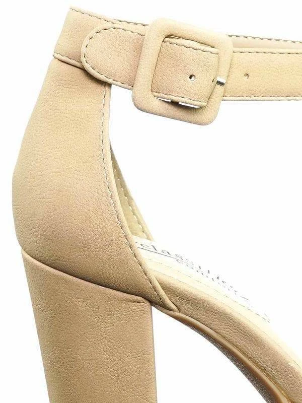 City Classified Kaili Chunky Block Heel Dress Pump W Comfortable Foam Padding & Ankle Strap