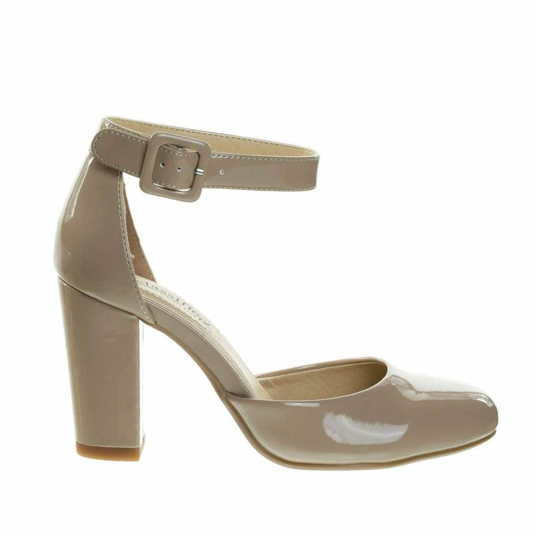 City Classified Kaili Chunky Block Heel Dress Pump W Comfortable Foam Padding & Ankle Strap