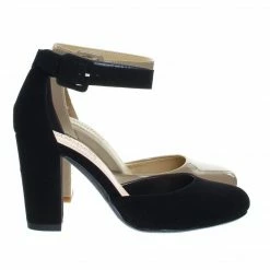 City Classified Kaili Chunky Block Heel Dress Pump W Comfortable Foam Padding & Ankle Strap