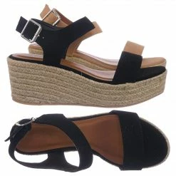 City Classified Luthor Platform Wedge Espadrille Sandal - Women Jute Rope Wrap Flatform