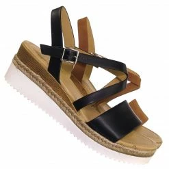 City Classified Much Espadrille Wood Wedge Sandal - Womens Open Toe W White Sharktooth Outsole