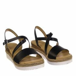 City Classified Much Espadrille Wood Wedge Sandal - Womens Open Toe W White Sharktooth Outsole