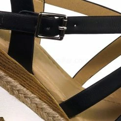 City Classified Much Espadrille Wood Wedge Sandal - Womens Open Toe W White Sharktooth Outsole