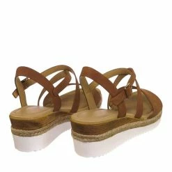 City Classified Much Espadrille Wood Wedge Sandal - Womens Open Toe W White Sharktooth Outsole