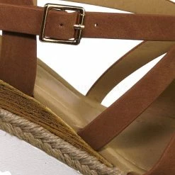 City Classified Much Espadrille Wood Wedge Sandal - Womens Open Toe W White Sharktooth Outsole