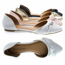 City Classified Rachel Women Comfortable Flat Shoes, Double Open Shank D'Orsay Pump New