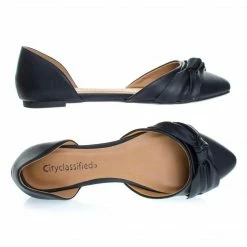 City Classified Rachel Women Comfortable Flat Shoes, Double Open Shank D'Orsay Pump New
