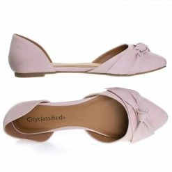 City Classified Rachel Women Comfortable Flat Shoes, Double Open Shank D'Orsay Pump New