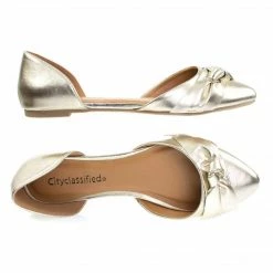 City Classified Rachel Women Comfortable Flat Shoes, Double Open Shank D'Orsay Pump New