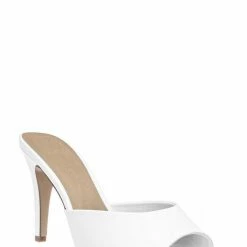 City Classified Rescue Dressy Mule Stiletto High Heels - Womens Open Peep Toe Slip On Pumps New