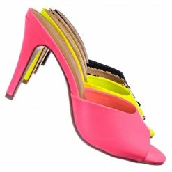 City Classified Rescue Dressy Mule Stiletto High Heels - Womens Open Peep Toe Slip On Pumps New