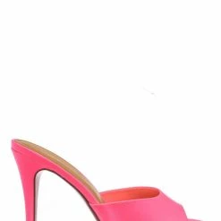 City Classified Rescue Dressy Mule Stiletto High Heels - Womens Open Peep Toe Slip On Pumps New