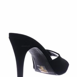 City Classified Rescue Dressy Mule Stiletto High Heels - Womens Open Peep Toe Slip On Pumps New