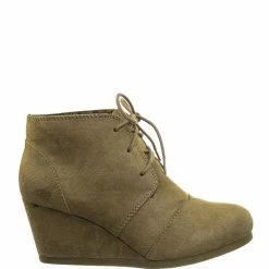 City Classified Rex Hidden Wedge Heel Bootie - Women Lace Up Oxford Ankle Boots