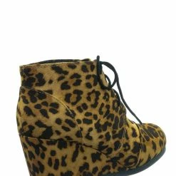 City Classified Rex Hidden Wedge Heel Bootie - Women Lace Up Oxford Ankle Boots