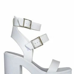 Soda Novas SWomens Chunky Block Heel Platform Lug Sole Sandal Gladiator Double Ankle Strap Funky Sporty Grunge Retro Comfy Cage Shoes