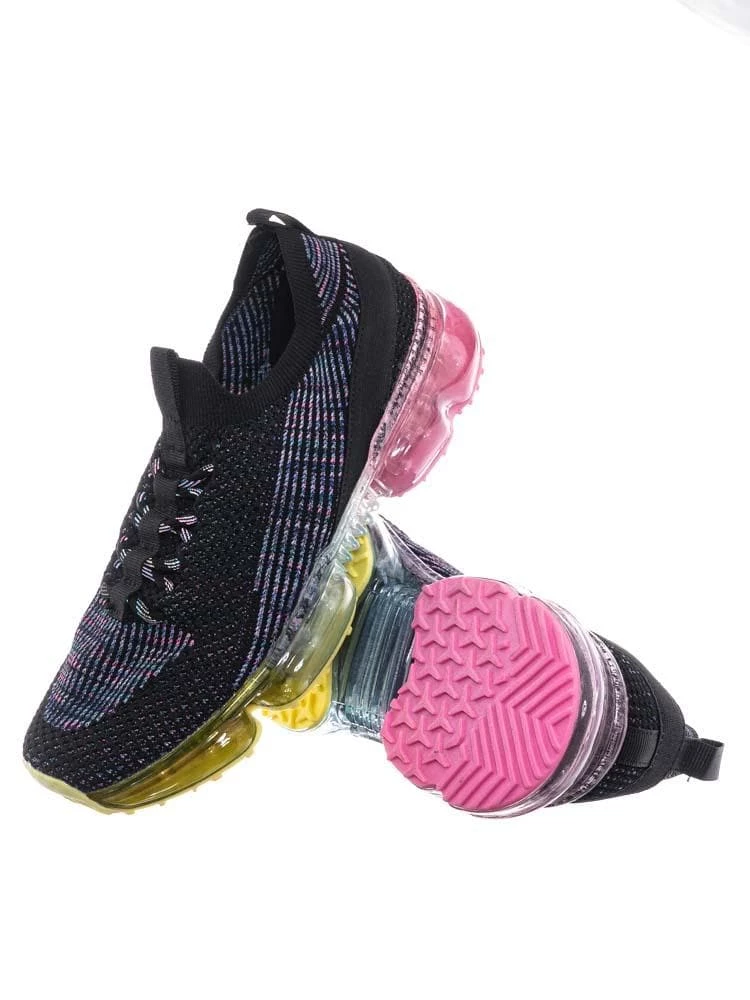 Forever Link Flow19 Stretch Elastic Mesh Sneaker - Festival Lace Up Rubber Air Bubble Cushion