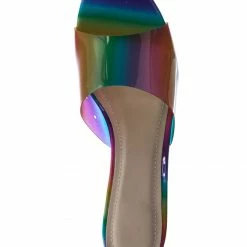 Bamboo New Water04 Clear High Heel Slip-On Mule, Womens Lucite Sandal