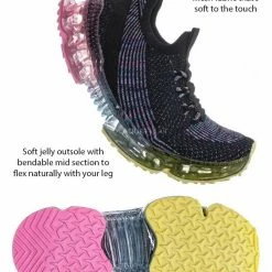 Forever Link Flow19 Stretch Elastic Mesh Sneaker - Festival Lace Up Rubber Air Bubble Cushion