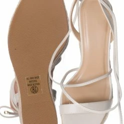 Delicious Walnuts Leg Wrap Espadrille Platform Wedge, Women Lace Up Sandal New