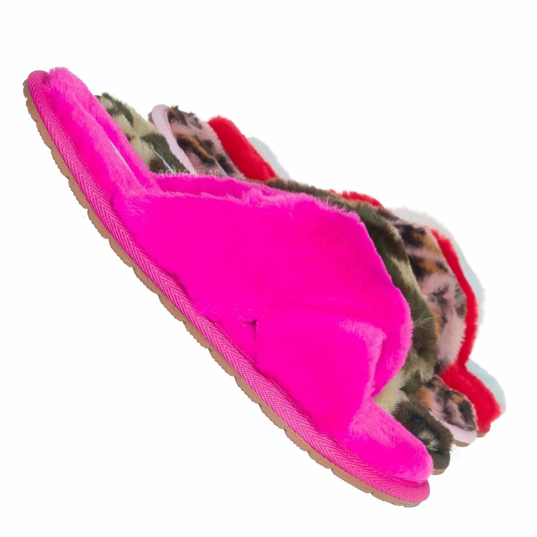 Liliana New Dearly1 Fluffy Faux Fur Slipper, Men Women Fuzzy Slides