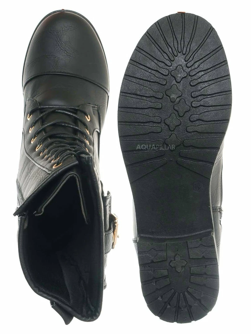 Forever Link New Mountain84 Combat Boots W Side Pocket - Men Women Lace Up Shoes