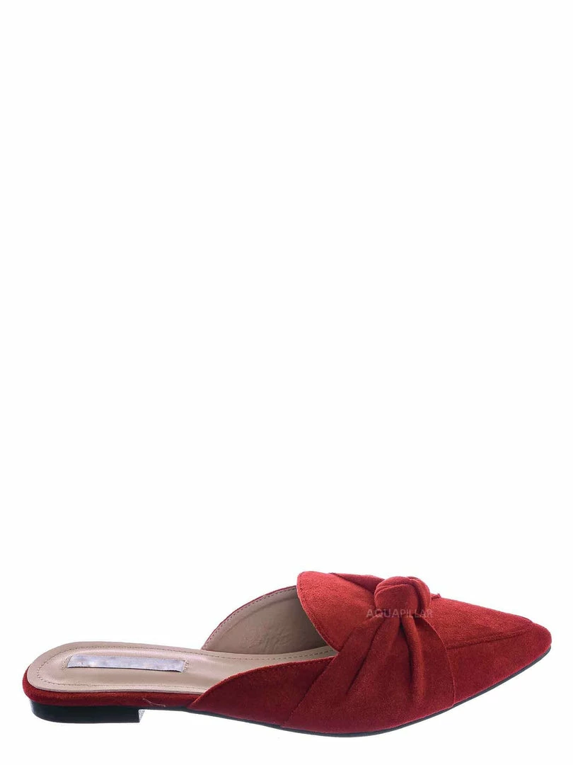 Forever Link Mules11 Knotted Pointed Toe Slides - Women's Slide In Close Toe Slipper New