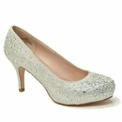 Roma1 By De Blossom, Rhinestone Glitter Classic Almond Toe Pump High Heel