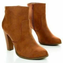New Admit By Delicious, Zip Up Stacked Heel Ankle Booties
