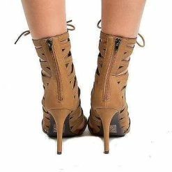 Alley By Delicious, Open Toe Gladiator Corset Lace Up Stiletto Heel Pumps