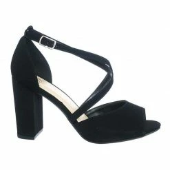 Delicious New Because Two Piece Chunky Block Heel Open Toe Dress Sandal W Cross Strap