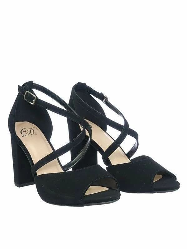 Delicious New Because Two Piece Chunky Block Heel Open Toe Dress Sandal W Cross Strap