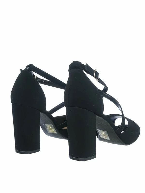 Delicious New Because Two Piece Chunky Block Heel Open Toe Dress Sandal W Cross Strap