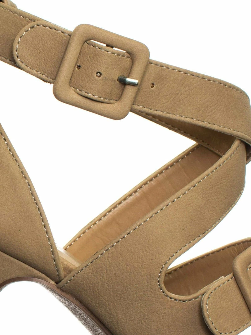 Delicious Blinky High Heel Platform Open Toe Cage Dress Sandal W Double Buckles